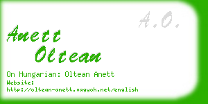 anett oltean business card